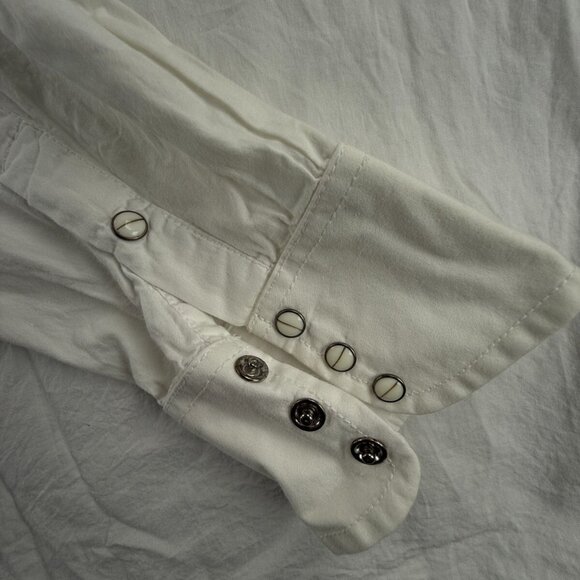 Ariat Long Sleeve Pearl Snap Up Outdoors 2XL White Blue Floral Print Western - Picture 13 of 15